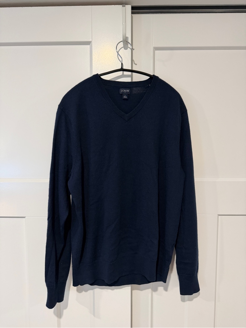 J Crew Merino Blend Men’s V-Neck Sweater - Blue